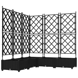 vidaXL Jardinière avec Trellis 5 Pièces Noir 120x120x125.5 cm