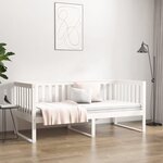 vidaXL Lit de jour sans matelas blanc 90x190 cm bois de pin massif