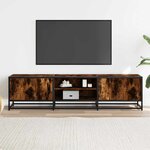 vidaXL Meuble TV chêne fumé 160x35x41 cm bois d'ingénierie et métal