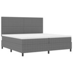 vidaXL Lit à ressort LED Gris clair et blanc 200 x 200 cm