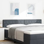 vidaXL Tête de lit LED avec des boutons en cristal  capitonnée  gris foncé  100 cm  en velours.