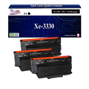 T3AZUR -3x Toners compatibles avec Xerox Phaser 3330  3335  3345 (106R03623/106R03624/106R03622/106R03620) - Noir