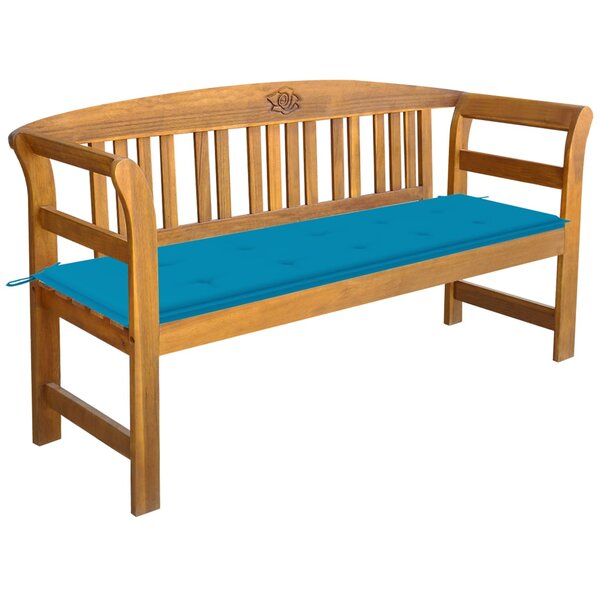 vidaXL Banc de jardin avec coussin 157 cm Bois d'acacia massif