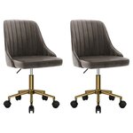 vidaXL Chaises pivotantes à manger lot de 2 gris foncé velours