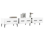 vidaXL Meuble TV blanc 150x36x30 cm bois d'ingénierie