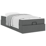 vidaXL Cadre de lit avec matelas Gris foncé 80 x 200 cm tissu