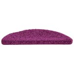 vidaXL Tapis d'escalier 30 pièces 56 x 17 x 3 cm Violet Demi-rond