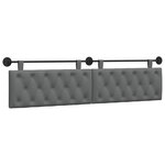 vidaXL Tête de lit suspendue Gris foncé Tissu