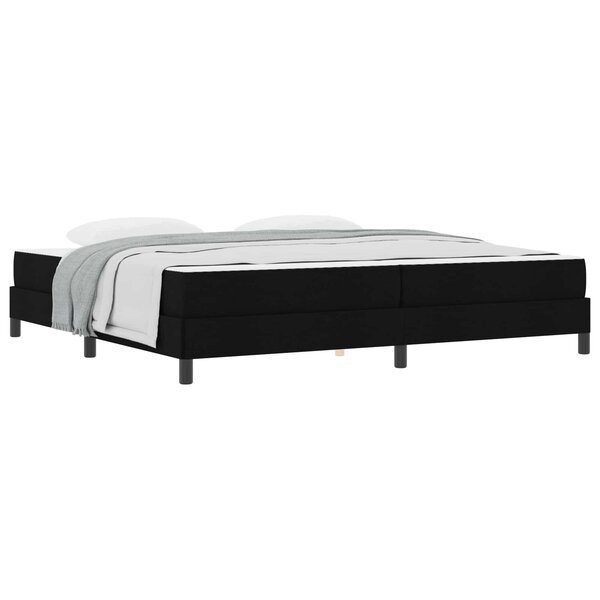 vidaXL Lit à ressorts avec matelas Noir 200 x 200 cm tissu