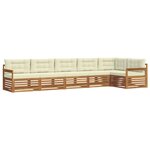vidaXL Ensemble de canapés d'extérieur 6 pc Naturel et Crème