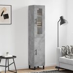 vidaXL Buffet haut Gris béton 34 5x34x180 cm Bois d'ingénierie