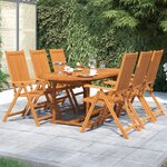 vidaXL Ensemble à manger de jardin 7 Pièces Bois d'acacia massif