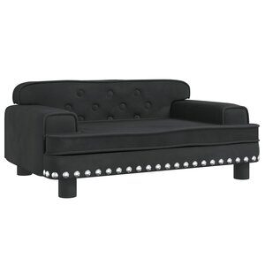 vidaXL Canapé pour enfants noir 70x45x30 cm velours