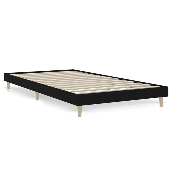 vidaXL Cadre de lit sans matelas noir 90x200 cm bois d'ingénierie