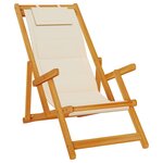 vidaXL Chaise de plage avec coussin 2 Pièces Marron 61.5 x 123 x 82cm