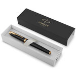 PARKER IM Premium Stylo plume  Noir  plume fine  encre bleue  Coffret cadeau