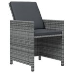 vidaXL Mobilier à dîner de jardin et coussins 5Pièces Résine tressée Gris