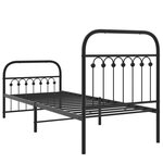vidaXL Cadre de lit métal avec tête de lit/pied de lit noir 80x200 cm