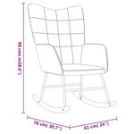vidaXL Chaise à bascule avec repose-pied Gris clair Velours et PVC