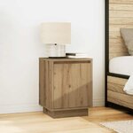 vidaXL Armoire de chevet et lumières LED chêne artisanal 38x34x50 cm