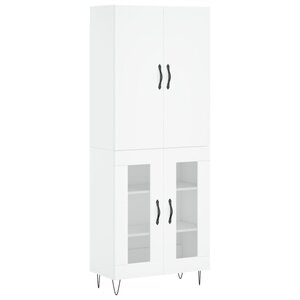 vidaXL Buffet haut Blanc 69 5x34x180 cm Bois d'ingénierie