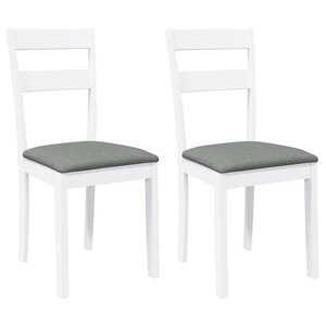 vidaXL Chaises à manger coussins 2 Pièces blanc bois massif caoutchouc