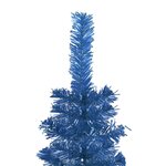 vidaXL Arbre de Noël mince pré-éclairé et boules bleu 150 cm