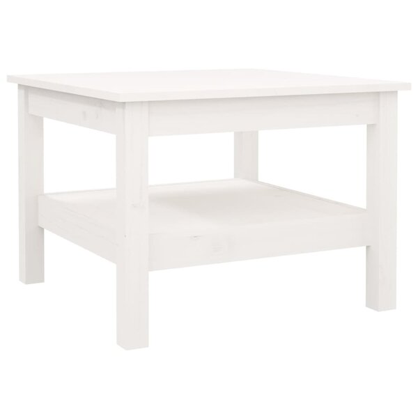 vidaXL Table basse Blanc 55x55x40 cm Bois massif de pin