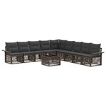 vidaXL Ensemble de canapé de jardin 10 Pièces Gris polyrotin