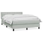 vidaXL Sommier à lattes de lit et matelas gris clair 160x220cm velours