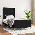 vidaXL Cadre de lit avec tête de lit Noir 80x200 cm Tissu