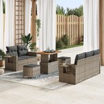 vidaXL Ensemble de Canapés 8 Pièces avec Coussins en Rotin Poly Gris