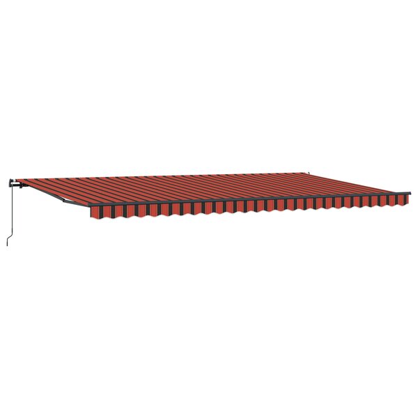 vidaXL Parasol manuel rétractable orange et marron 600 x 300 cm