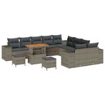 vidaXL Ensemble de canapé de jardin 13 Pièces Gris 90 x 55 x 71 cm