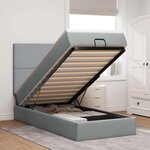 vidaXL Lit ottoman avec matelas et LED Gris clair 80x200cm tissu