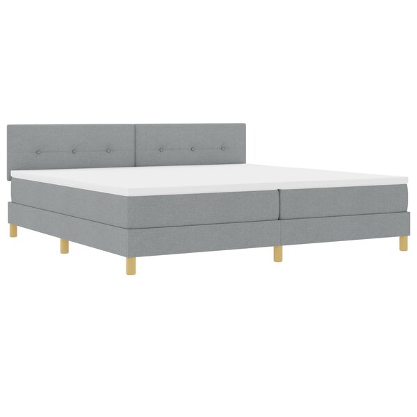 vidaXL Lit à ressort avec matelas & LED gris clair 200x200 cm en tissu