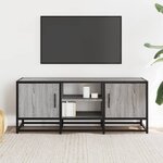 vidaXL Meuble TV sonoma gris 100x35x41 cm bois d'ingénierie et métal