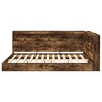 vidaXL Lit bibliothèque Chêne fumé 160 x 200 cm Bois d'ingénierie