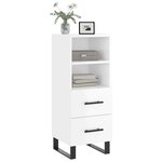 vidaXL Buffet Blanc brillant 34 5x34x90 cm Bois d'ingénierie