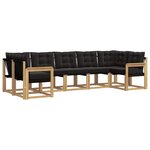 vidaXL Ensemble de canapés d'extérieur 7 pc Blanc et noir