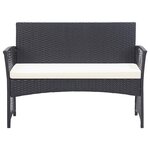 vidaXL Salon de jardin 4 Pièces avec coussin Résine tressée Noir