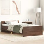 vidaXL Cadre de lit sans matelas chêne marron 75x190cm bois ingénierie