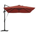 vidaXL Parasol Roma à Bras Déporté Rouge  Noir 352 x 251 x 265 cm