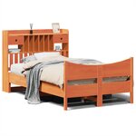 vidaXL Cadre de lit sans matelas cire marron 135x190cm bois pin massif