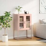 vidaXL Buffet haut rose 68x39x107 cm acier