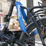 Chaîne antivol vélo à clé chaîne 90 cm - Bleu