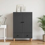 vidaXL Buffet Noir 66 x 34 5 x 95 cm Bois d'ingénierie