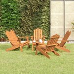 vidaXL Ensemble de salon de jardin Adirondack 5 Pièces bois acacia solide
