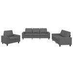 vidaXL Ensemble de canapés 3 Pièces gris foncé tissu