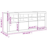 vidaXL Buffet avec lumières LED blanc 163x37x67 cm